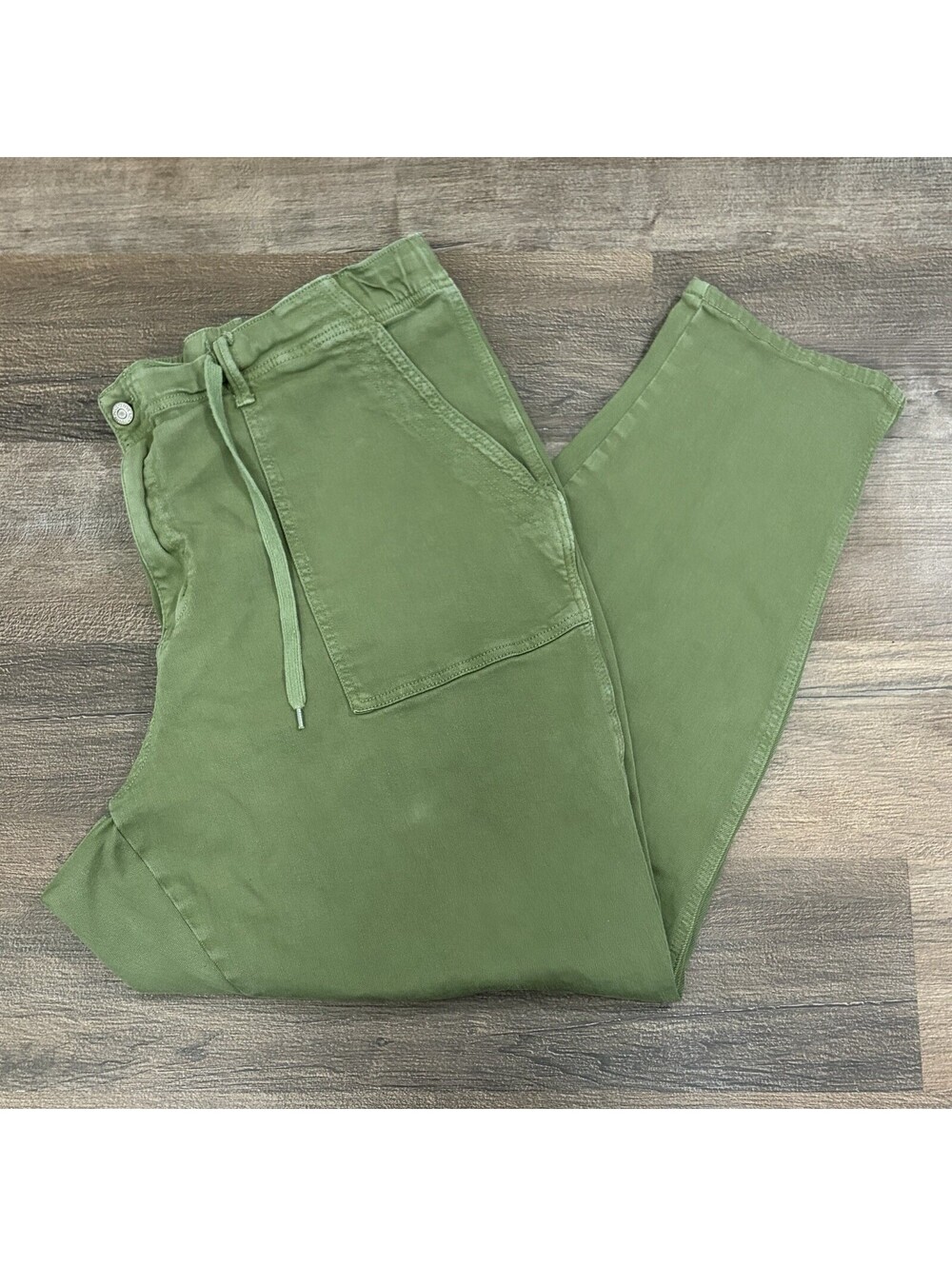 Judy Blue Women’s 24W Olive Pull On Tapered Pants Drawstring Stretch Casual